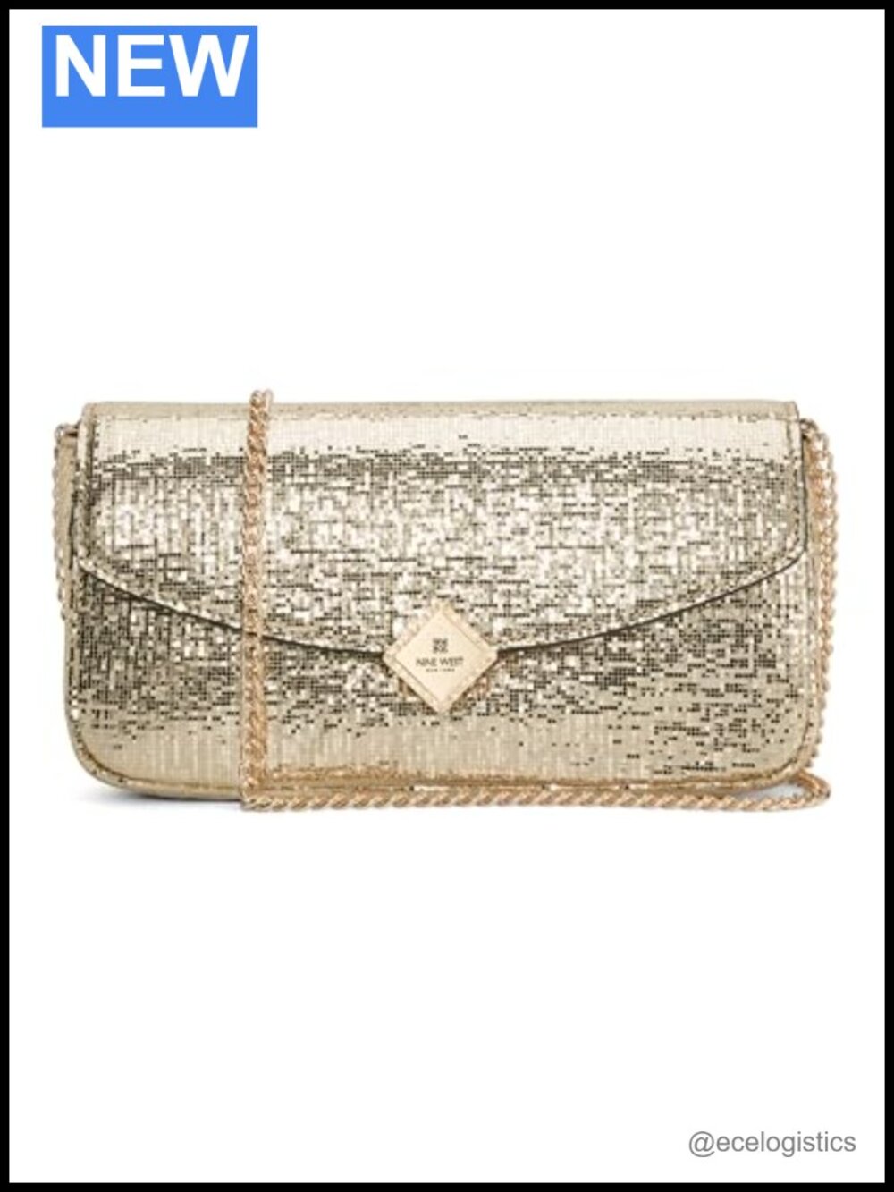 Nine West Kristina Faux Leather Phone Case Chain Crossbody Clutch